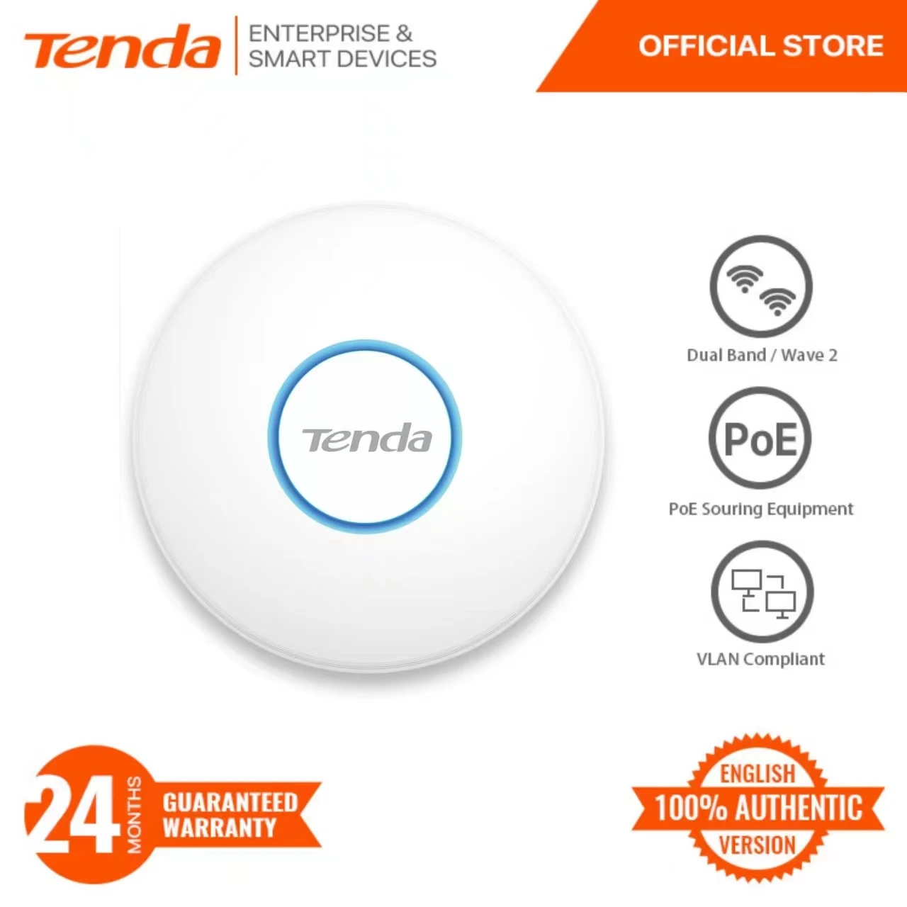 Tenda I27 WiFi6 AX3000Dual Band Access Point PoE/DC Gigabit PoE/Ethernet Port Mount to Wall or Ceiling, Seamless Roaming MU-MIMO