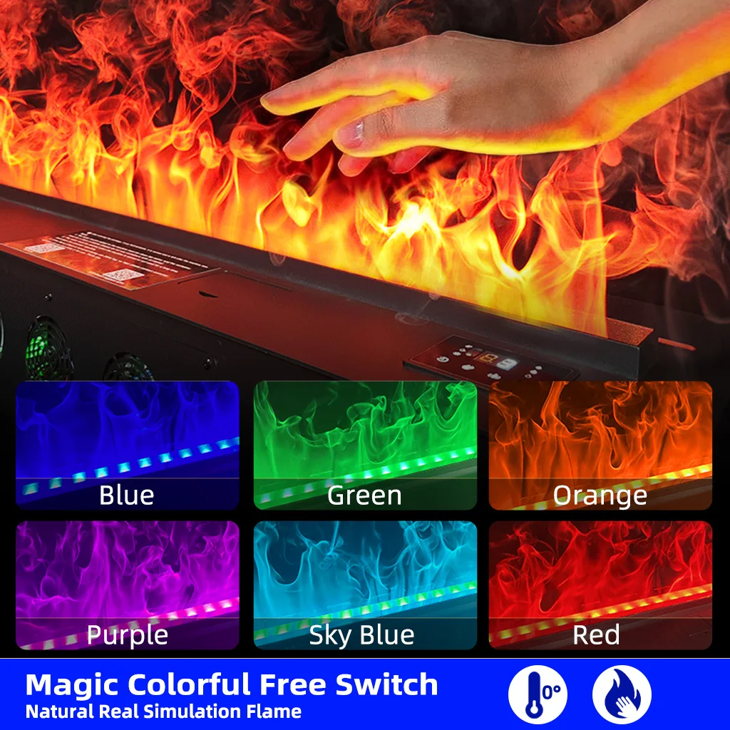 Local Stock USA  Water Vapor Fireplace Simulated 3D Flame Effect Smart APP Control Environmentally Friendly Humidifier