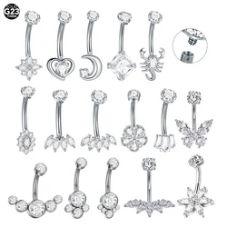 1PC Titanium Butterfly Heart CZ Navel Belly Button Rings Piercing for Women 14G Marquise CZ Belly Ombligo Piercings Sexy Jewelry