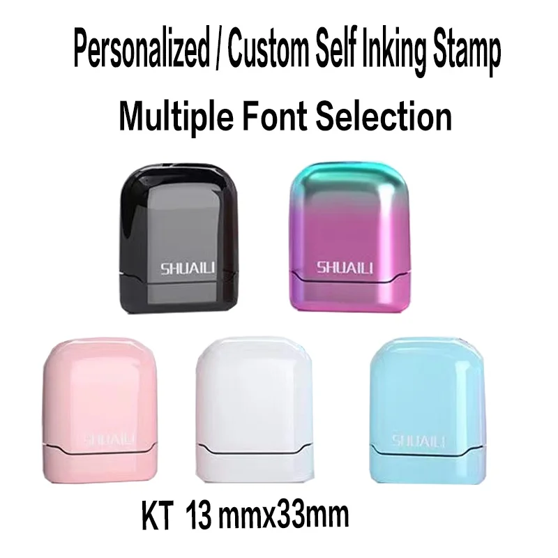 Customized Name Stamp【Free ink】Custom  Name Ink Signature Stamp  Selfing-Inking Personalized Letter Stamp For School Student