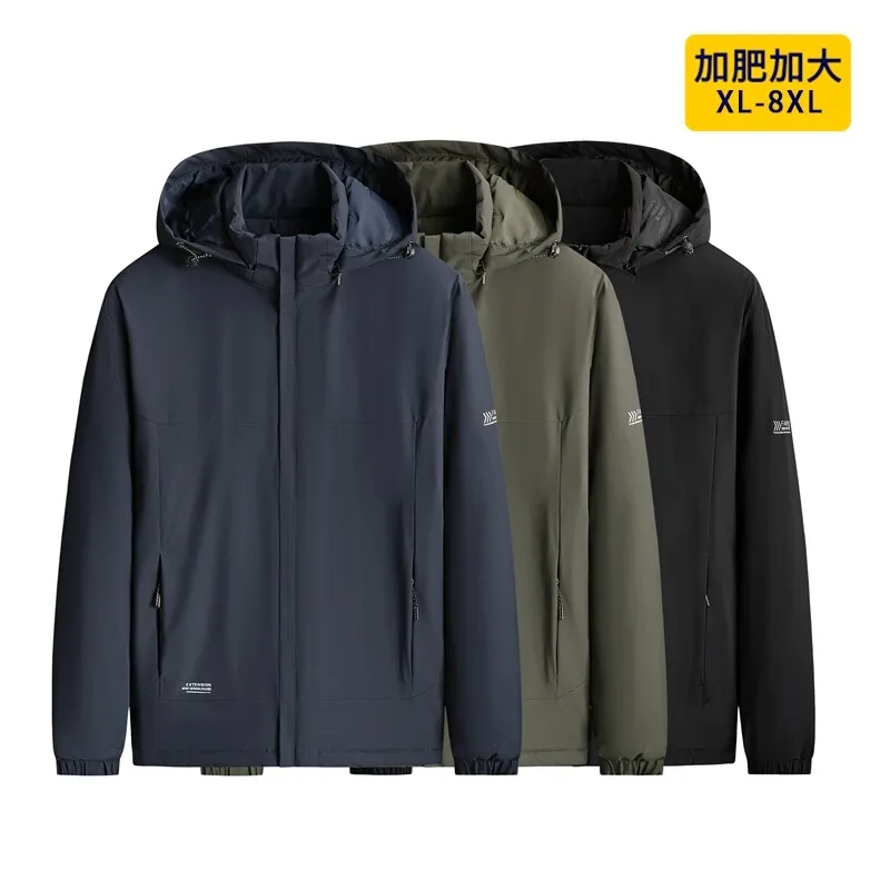 Winter Warm Hooded Jacket Men's Thick Windproof Waterproof Casual Parkas Streetwear Outdoor Sports Hiking Jackets M-8XL