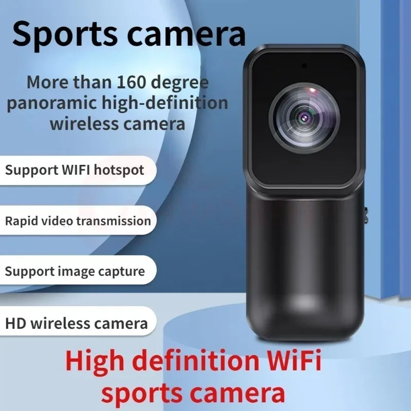 1080P HD WIFI Sports Camera 160 Wide Angle Outdoor Recorder Wireless Real Time Viewing Portable Back Clip Mini Action Camcorders