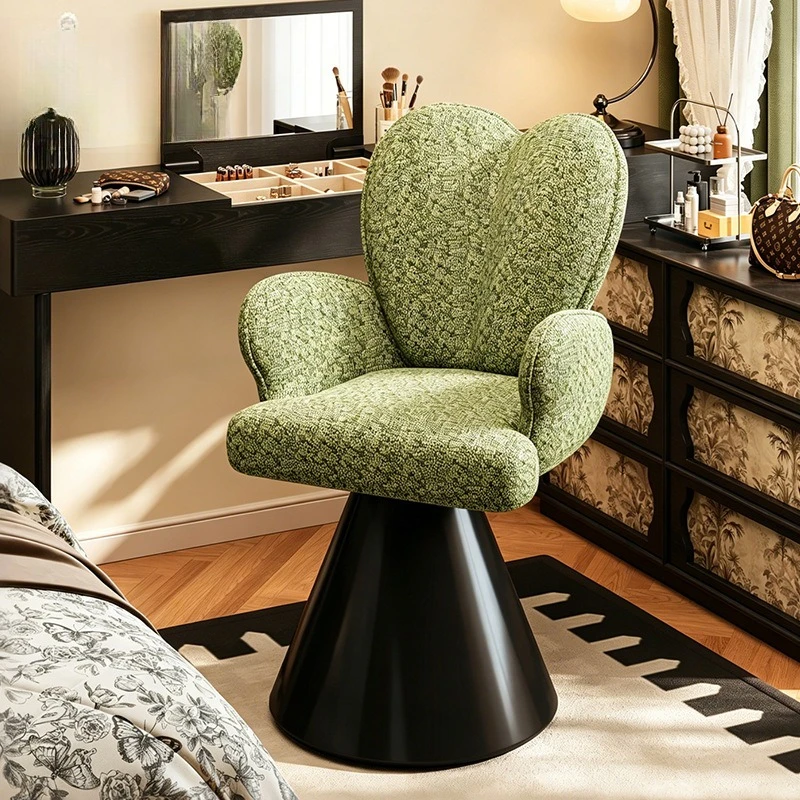Peach heart makeup chair Home dresser Soft bag stool Master bedroom Cloakroom Rotatable beauty and nail chair