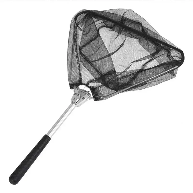 Foldable Triangle Fishing Net Aluminum Alloy Fish Landing Net Mini Fish Catching Landing Net Portable Fishing Accessories