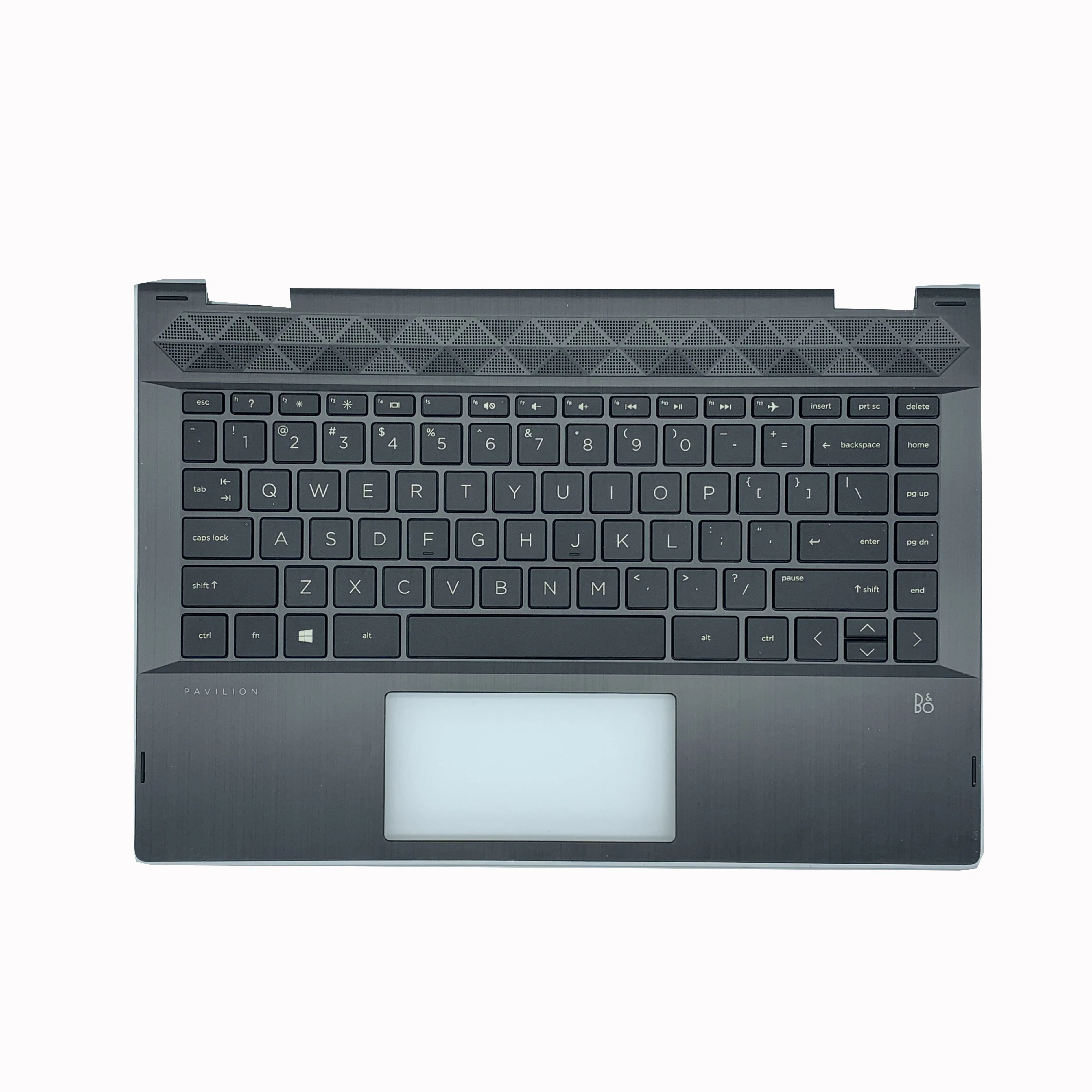 New Original Upper Case for HP 14-CD Palmrest Top Cover With Non-Backlit Keyboard Black US Layout Silver Side