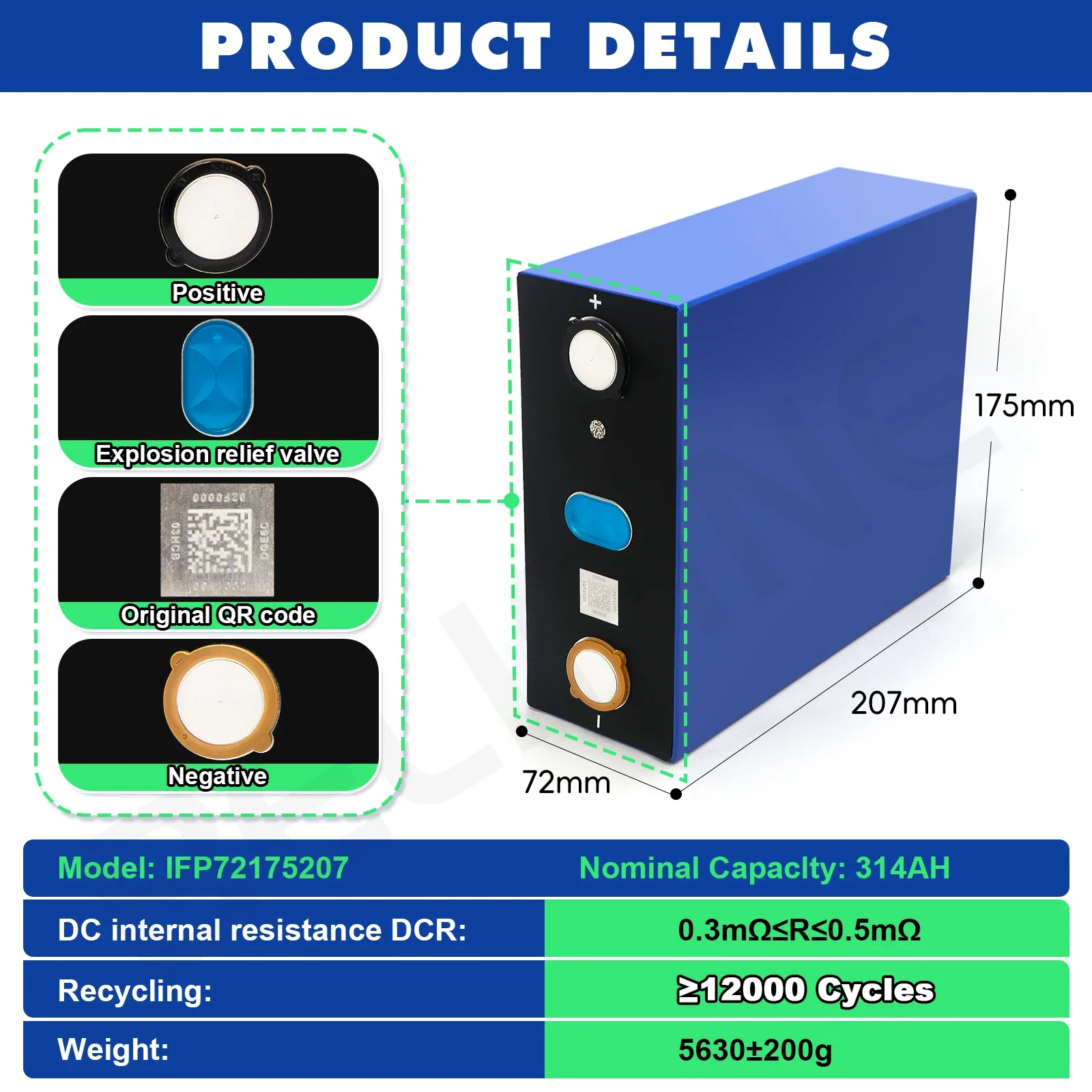 بطارية Lifepo4 Gotion Lifepo4 314Ah 320Ah 340Ah بطارية تخزين الطاقة النظام الشمسي #4