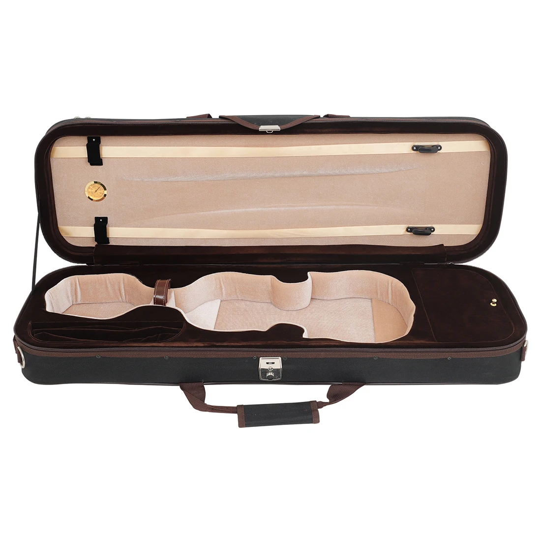 4/4 Violin Square Cloth Box Built-in Hygrometer Brown Oxford Violin Case Storage Box String Instrument Violin Parts Accessories