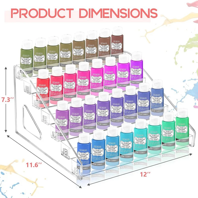 1 PCS Paint Storage Box, Craft Paint Storage Rack Transparent Plastic Miniature Paint Rack 7-Layer Paint Storage Rack