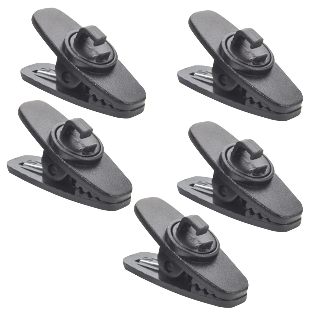 5pcs Rotating Headphone Cable Clamps Black Durable Flexible Clip For Headset Mount Fits Vertical Horizontal Surfaces Easy