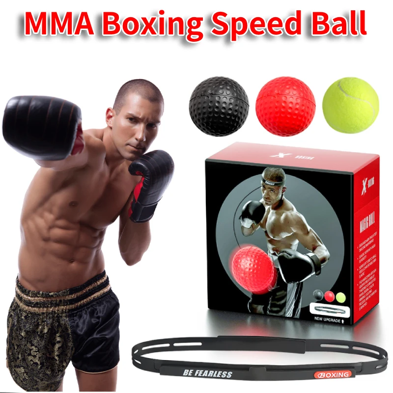 MMA Boxing Speed Ball Hand Eye Reaction Training Boxing Ball with Headband for Reaction Agility Punching Speed Fight Skill