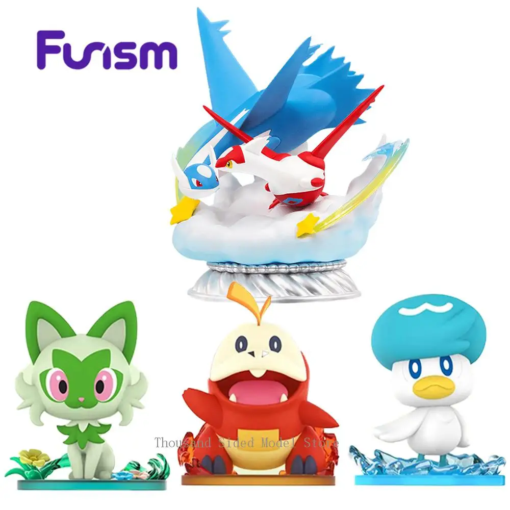 

In Stock Funism Original Pokemon Latias Latios Fuecoco Sprigatito Quaxly Medium Size Kawaii Anime Figure Model Collectible Toys