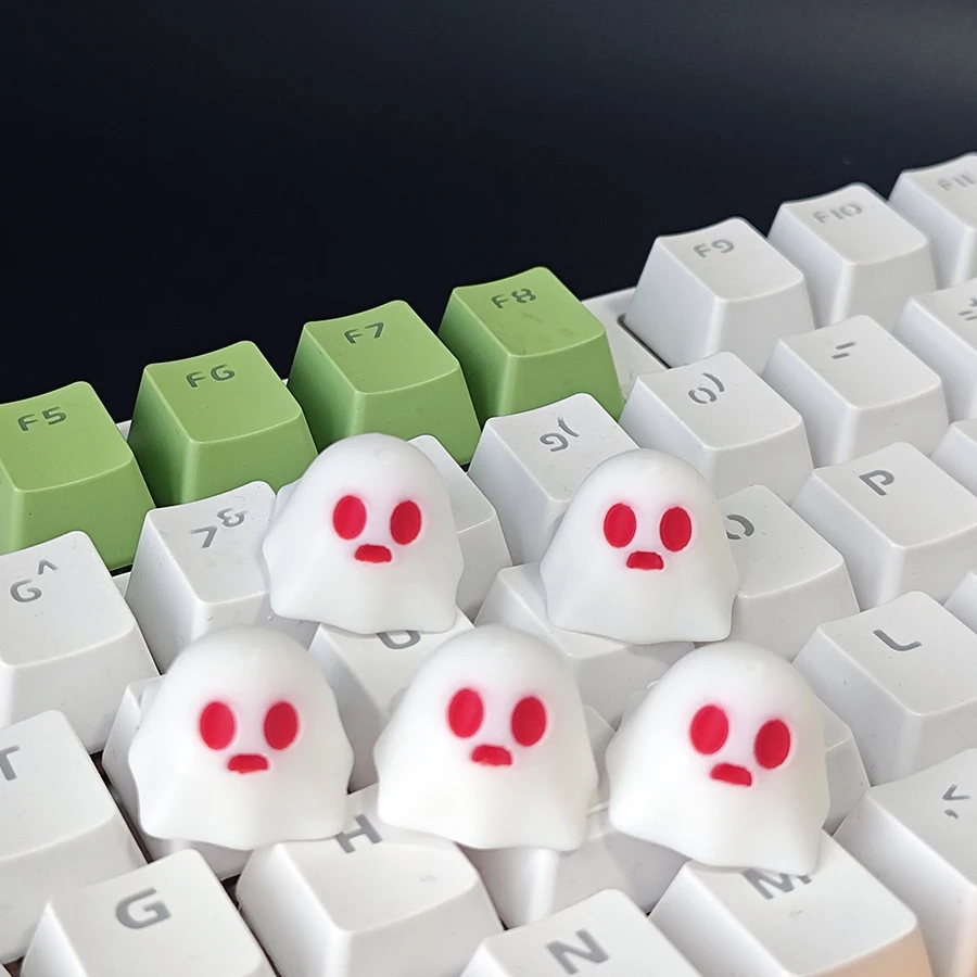 New Cute Halloween Ghost Keycaps For Cross Axis Mechanical Keyboard Key Cap Single