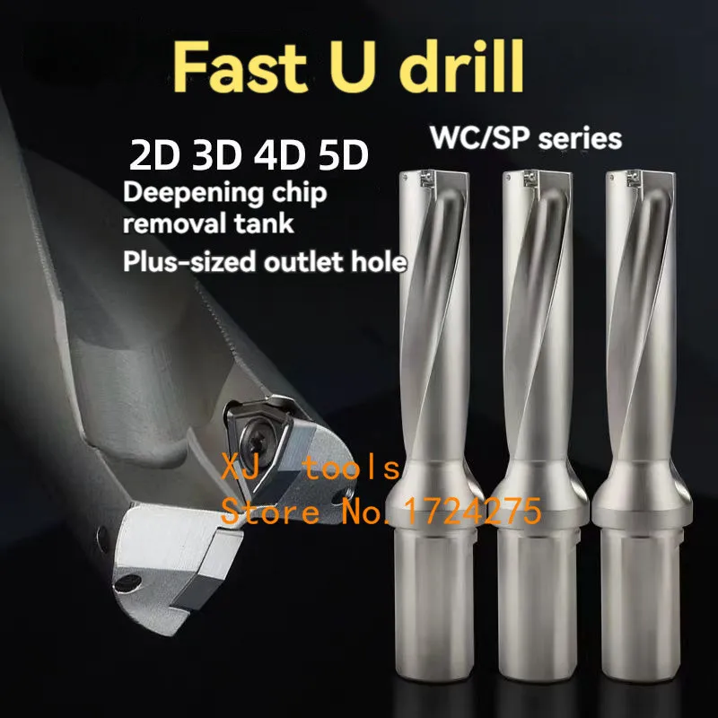 SP Series Insert U Drill 13mm-50mm 2D 3D 4D 5D Depth Indexable Fast Drill For SPMG Insert Machinery Lathe CNC Drill Bit Set