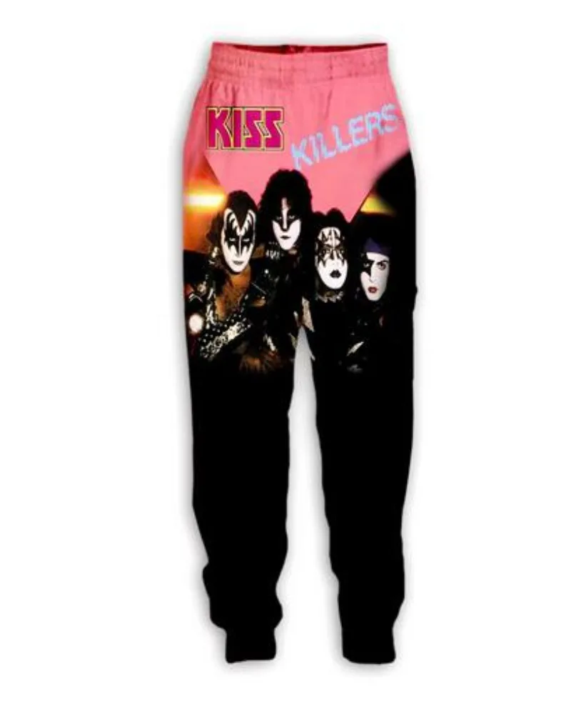 New Men/Women  KISS Rock Band 3D Printed Casual Pants Fashion Streetwear Men Loose Sporting Long Trousers