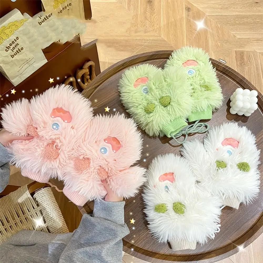

Warm Student Plush Gloves Lovely Thicken Full Finger Mittens Cartoon Gloves Cute Soft Funny Plush Gloves Driving