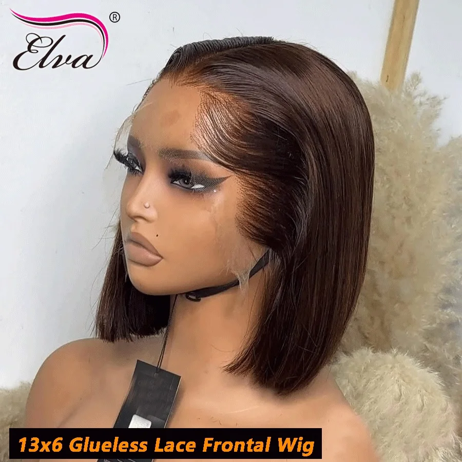 

Ombre Blonde Colored Bone Straight 13x6 HD Transparent Lace Front Wigs For Woman Lace Glueless Wigs Human Hair Short Bob Wigs