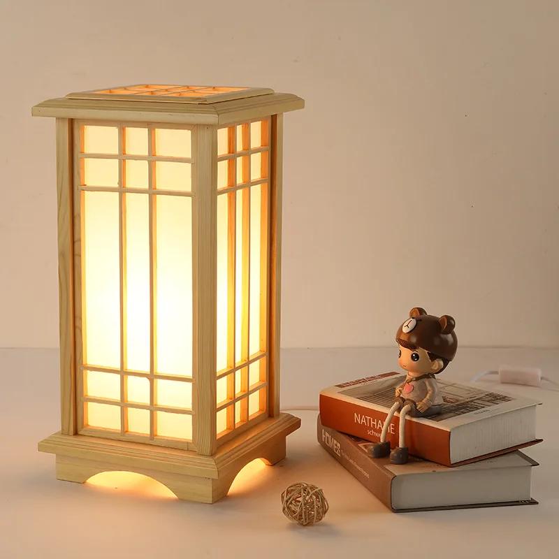 

Modern Japanese Floor Lamps Tatami Style Square Shape Wooden LED Lamp Floor Bedroom Standing Lamps for Living Room Tall Lamp