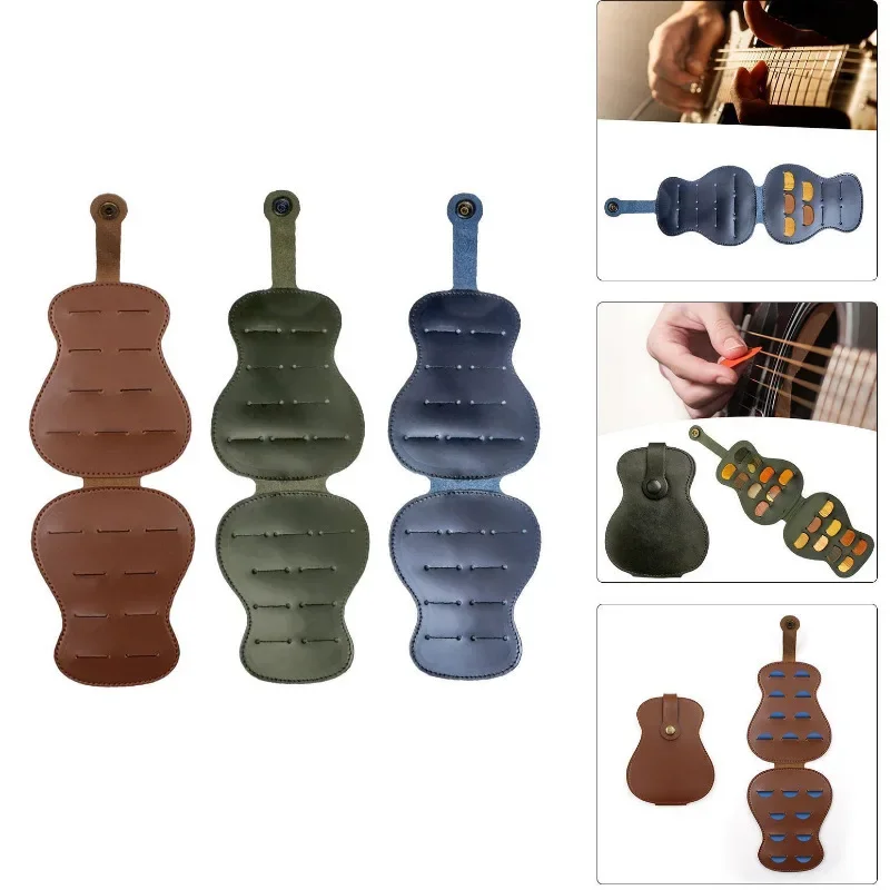 Vintage PU Leather Guitar Paddle Storage Bag - Large capacity, versatile, perfect for Yukrili and other instruments 1PC