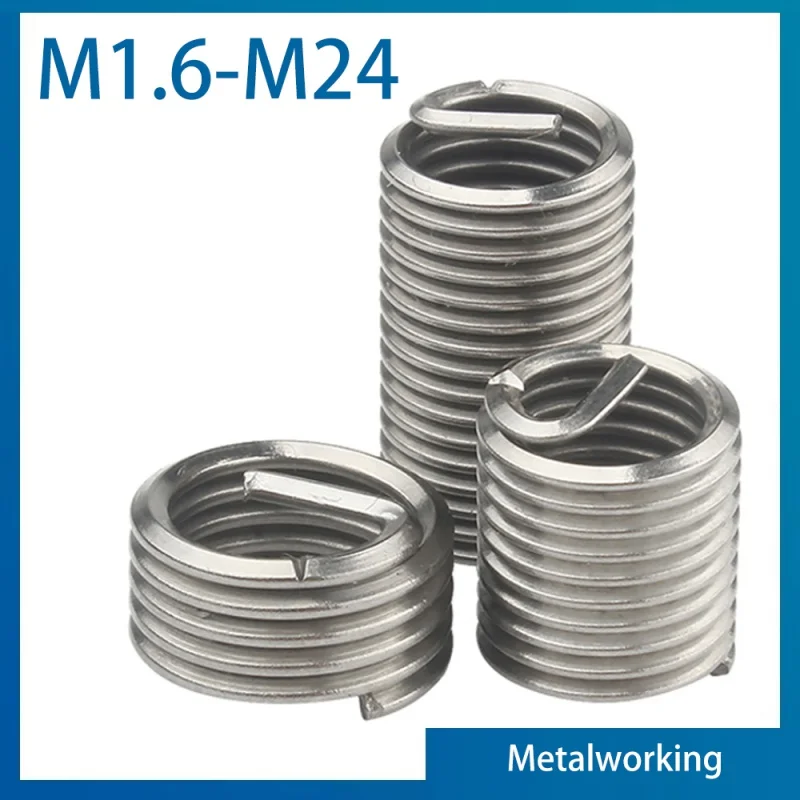 M1.6 m2 m2.5 m3.5 m4 m5 m6 m8 ~ m24 fio enrolado de aço inoxidável parafuso helicoidal bucha manga conjunto inserções rosca kit reparo
