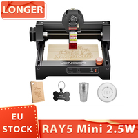 Longer Ray5 Mini 2.5W Laser Engraver, 0.04mm Precision, 12,000Mm/Min Speed, for Wood/ Acrylic/ Leather/ Metal, 130*140mm