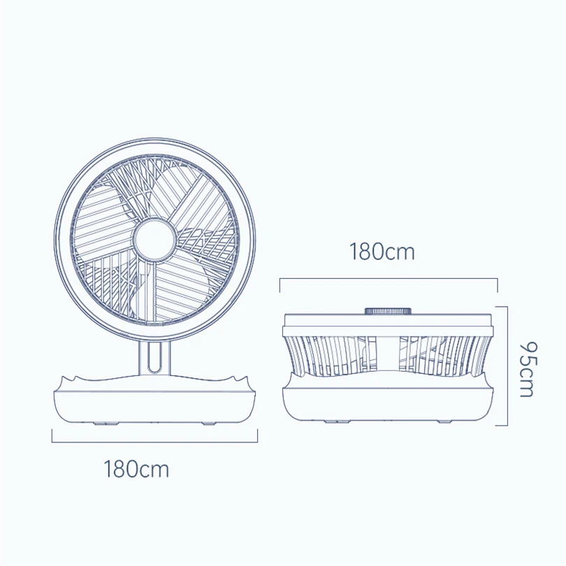 Ventilateur Électrique Pliant Mural, Refroidisseur d\'Air avec Lampe LED, pour la Maison, Dortoir, Chargement USB, Ventilateur de Plafond, 4 Vitesses