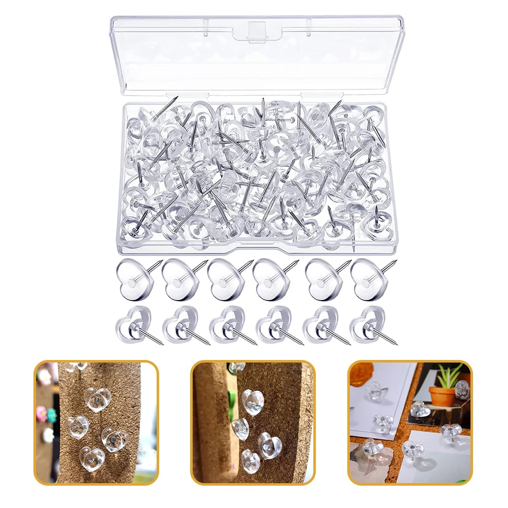 100 قطعة دبابيس ضغط على شكل قلب مواد مميزة مثبت عملي للاستخدام اليومي دبابيس تثبيت إمداد منزلية قابلة لإعادة الاستخدام