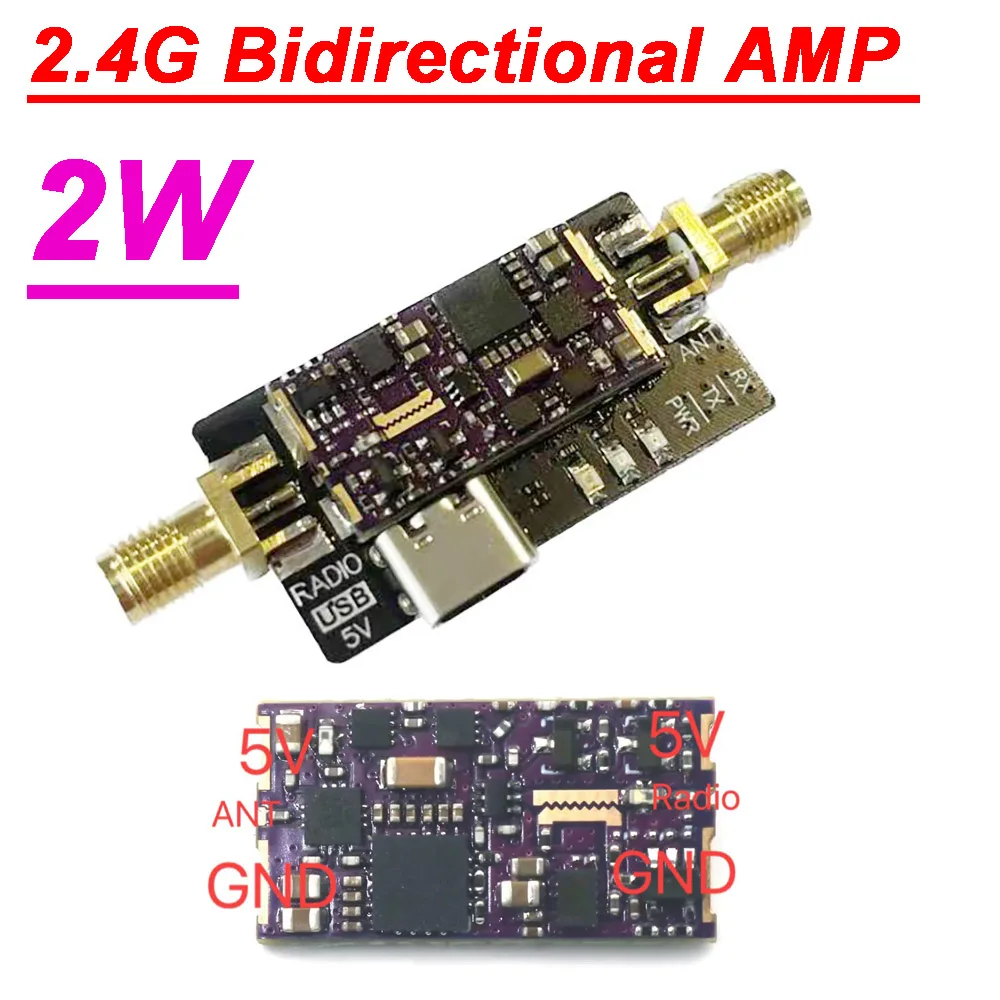 GSM2624 2.4G Wzmacniacz mocy RF 2W Dwukierunkowy moduł wzmacniania sygnału Booster Router WiFi Zigbee Nadajnik odbiornika