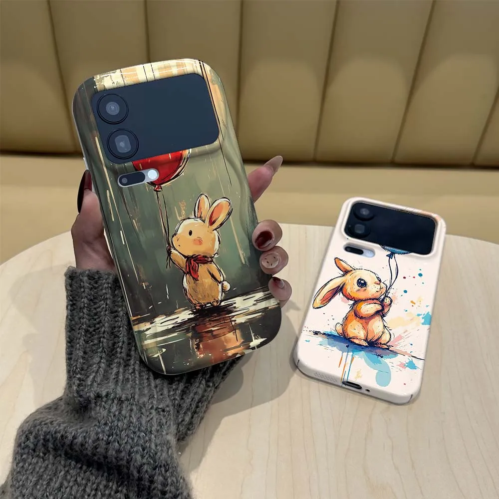 

Cartoon Rabbit Balloon Art For Redmi Note 11 11S 11T 12 12S 12T 13 14 15 SE Pro Plus Speed 5G Wave Oil Film Phone Case