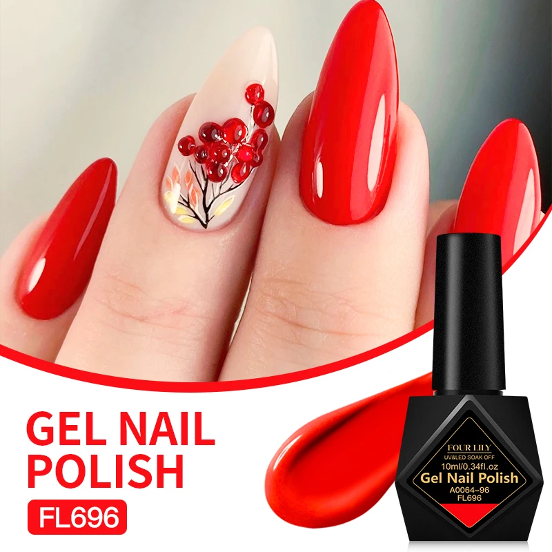 10 ml Vier Lelie 162 Kleuren Nagel Gel Polish Semi Permanente Nail Art Manicure Losweken LED UV Gel nagel Levert Art Vernis