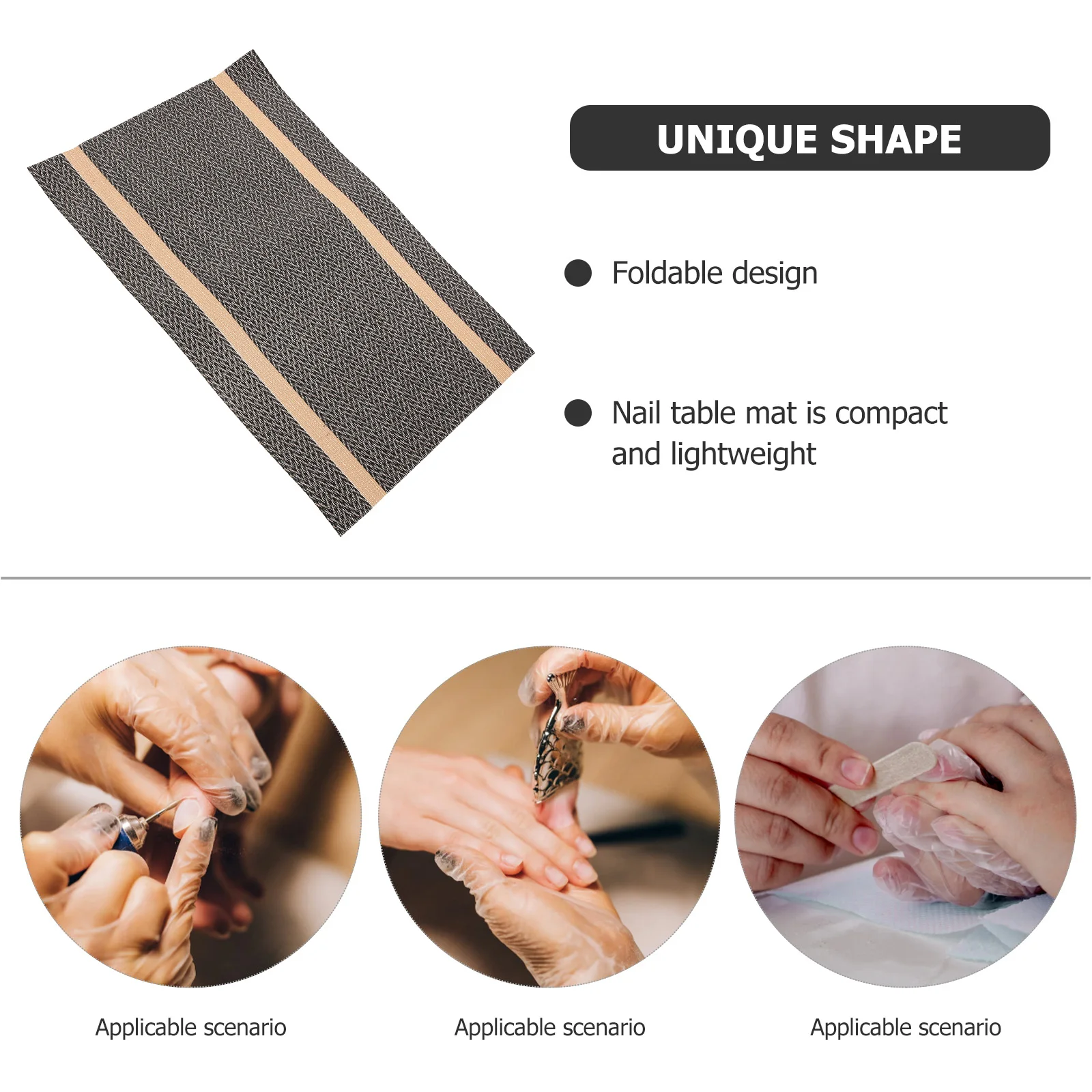 Alas Kuku PVC Lipat Bantalan Manikur untuk Kuku Akrilik Anti Selip Cakupan Luas Tahan Aus Perlengkapan Kuku Portabel