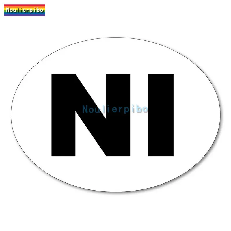 NI Northern Ireland Car Stickers White Oval Flag Decals Car Truck Window Racing Laptop Motorcycle Helmet Trunk Surf Vinyl Decals