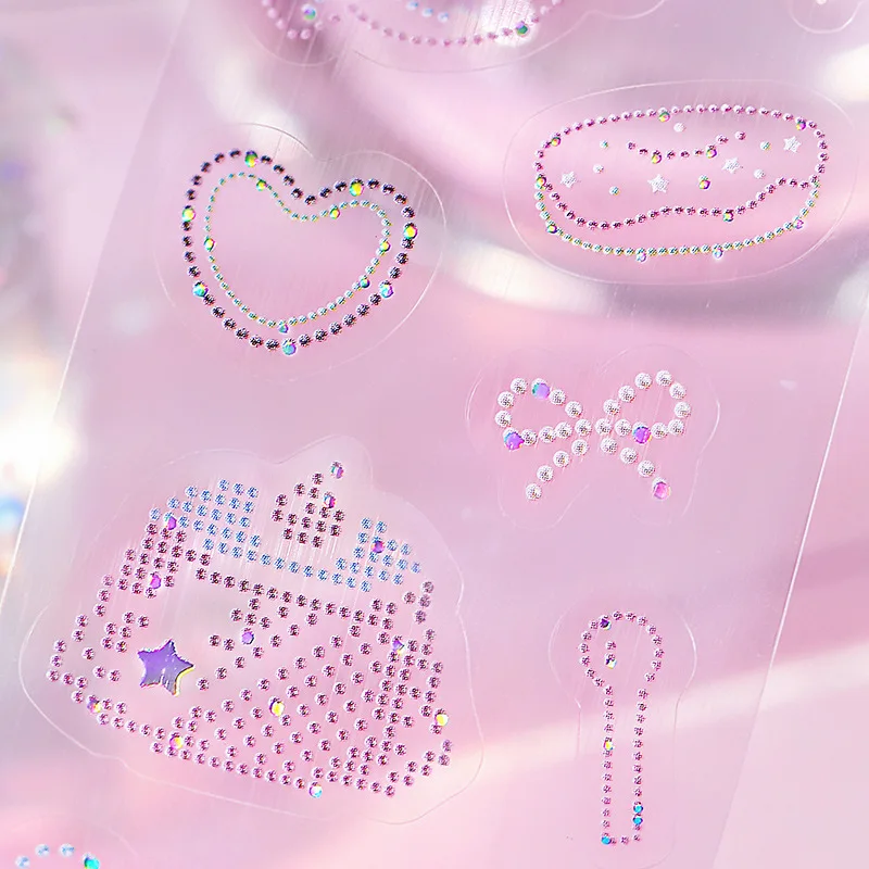 1 Rolle PET Dream Elements Diamantfarbene Punkte Vielseitiges Material für Handarbeiten DIY Basis Dekorative Aufkleber – Detail 5