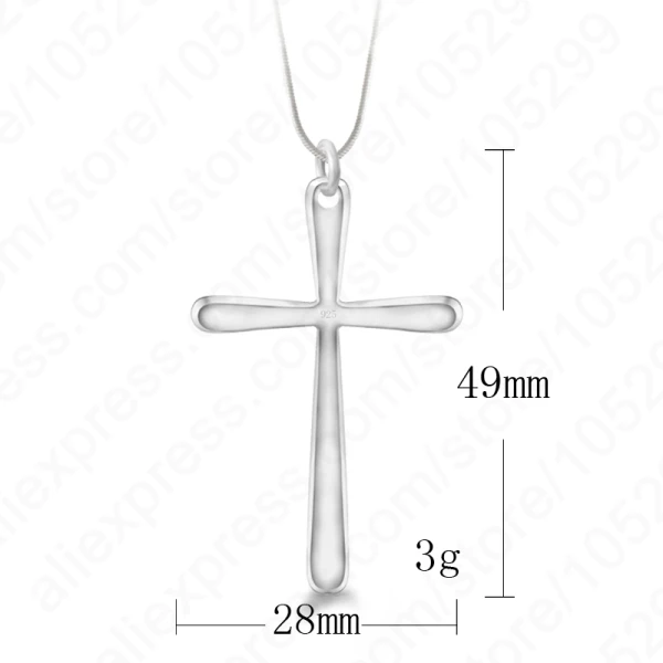 Women/Men Jewelry Wholesale Trendy 925 Sterling Silver Cross Pendant Necklace Punk Style Fast Shipping