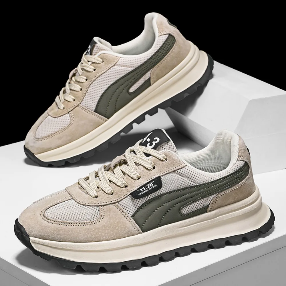 New Casual Sneakers Men Sports Shoes Autumn Fashionable British Style Soft Sneakers Trendy Running Shoes Vintage Versatile Casual Thick view 5
