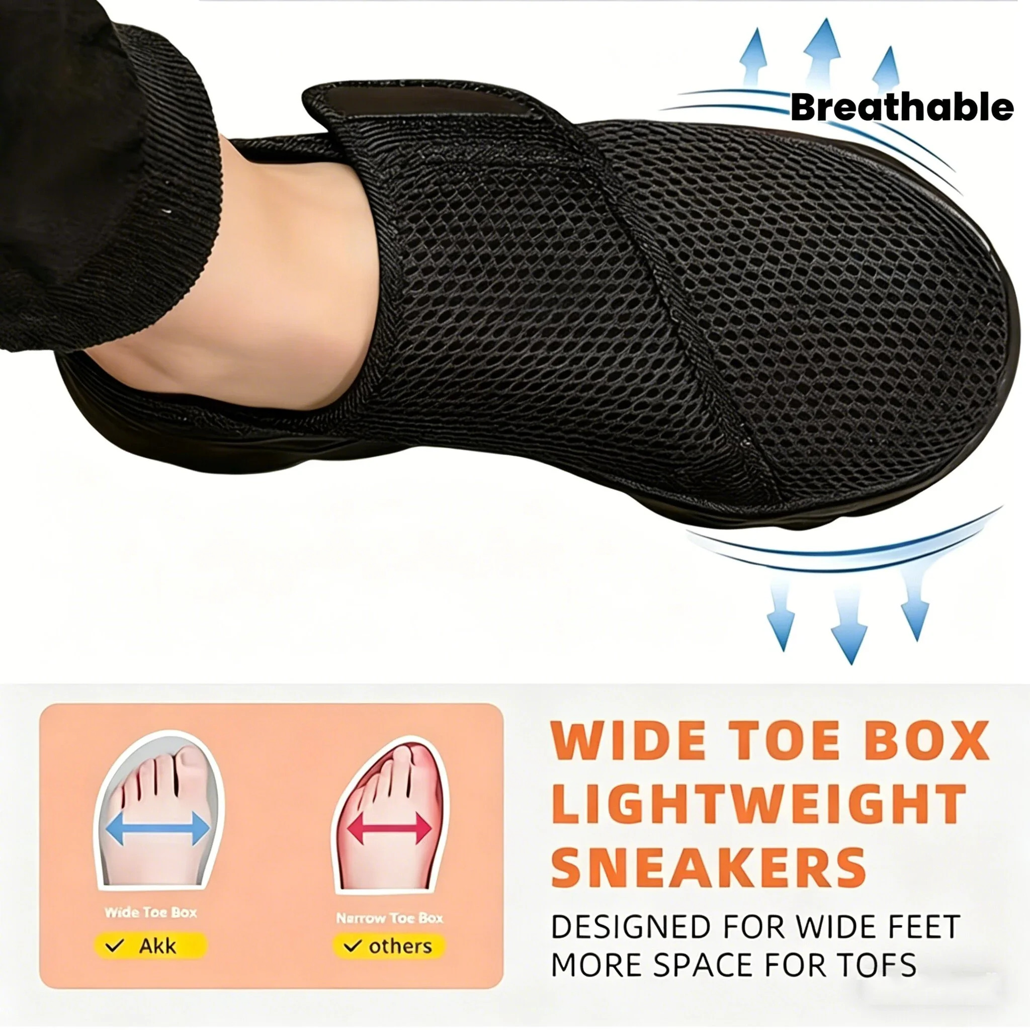 Unisex New Women Orthopedics Wide Feet Swollen Walking Casual Shoes Thumb Eversion Adjusting Soft Comfortable Diabetic Men Shoes image 3