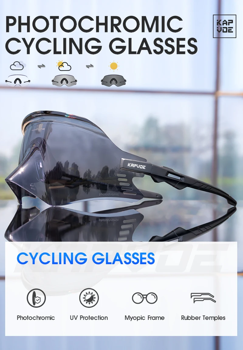 KAPVOE Radfahren Sonnenbrille Radfahren Gläser UV400 MTB Fahrrad Brillen Outdoor Sport Brille Frauen Männer Rennrad Racing Ausrüstung – Detail 7