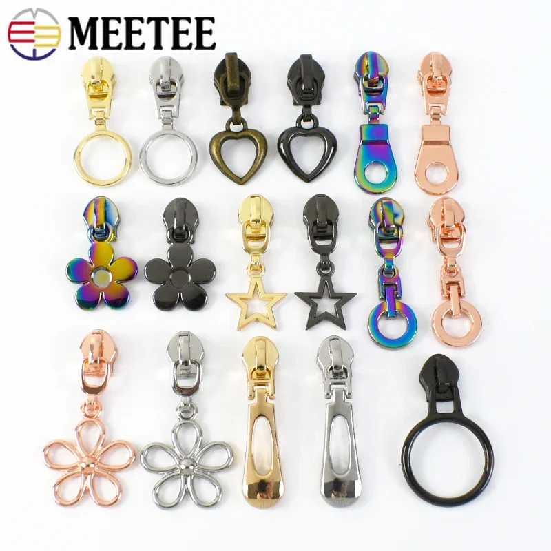 

Meetee 5/10/20Pcs 5# Zipper Slider Head for Nylon Zippers Tape Bag Purse Coat Zips Puller Repair Closures Kit Sewing Accessories