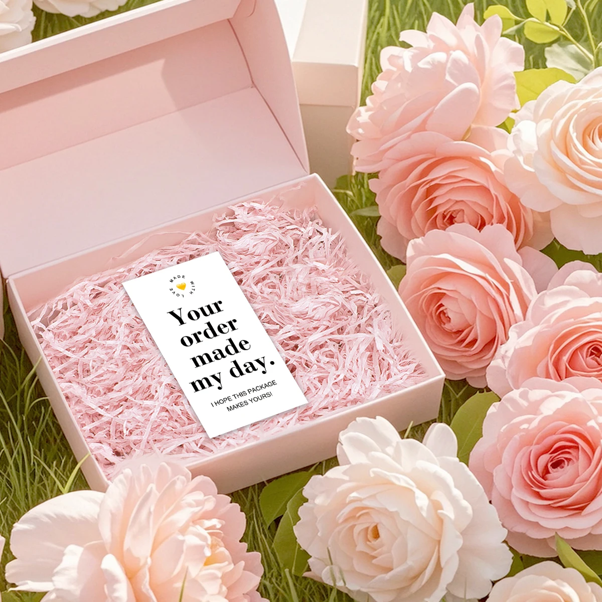 50 قطعة من بطاقات الشكر - ملاحظات تقدير العملاء الملهمة، بطاقات إدراج التغليف المصنوعة يدويًا، للشركات الصغيرة، البيع بالتجزئة، المتجر