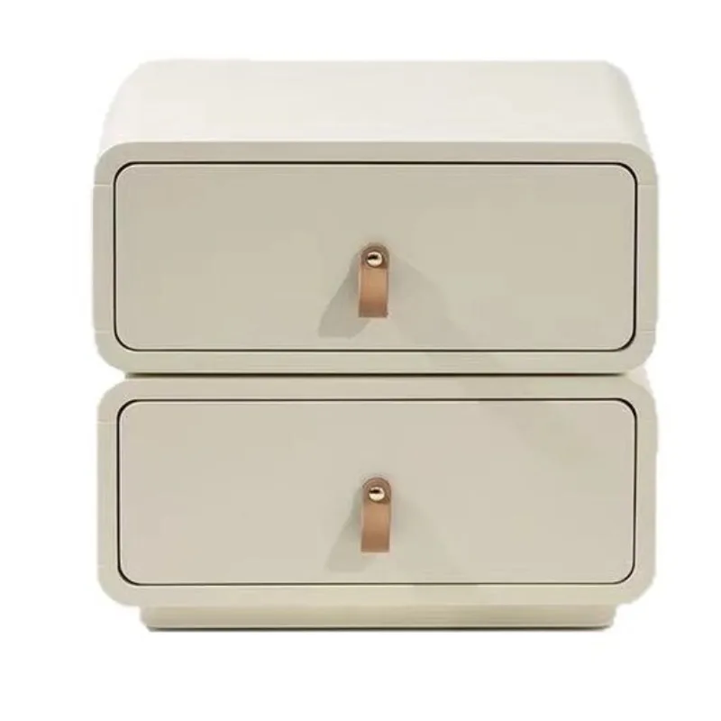 Cream wind rotatable paint bedside table storage cabinet light luxury high-end bedside table