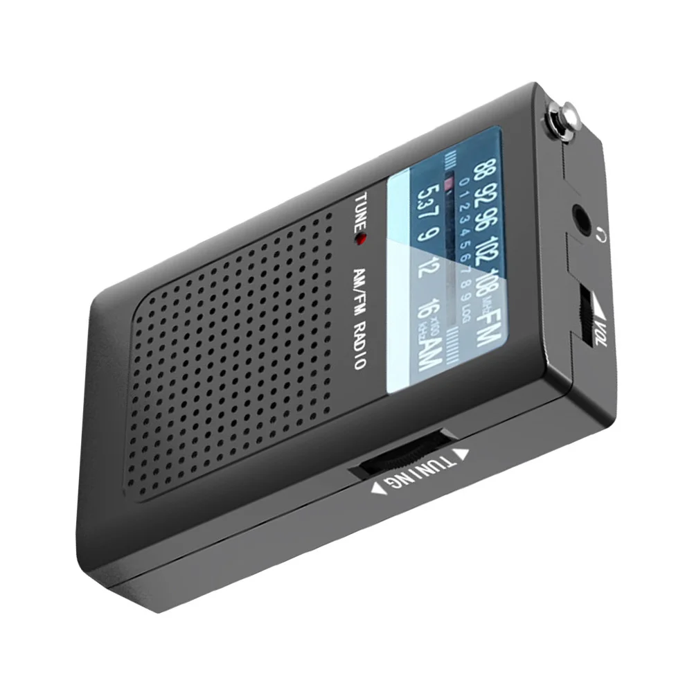 

Mini Am/Fm Radio Rechargeable Lcd Screen 3.5Mm Jack External Speaker Strong Sensitivity Hiking Travel
