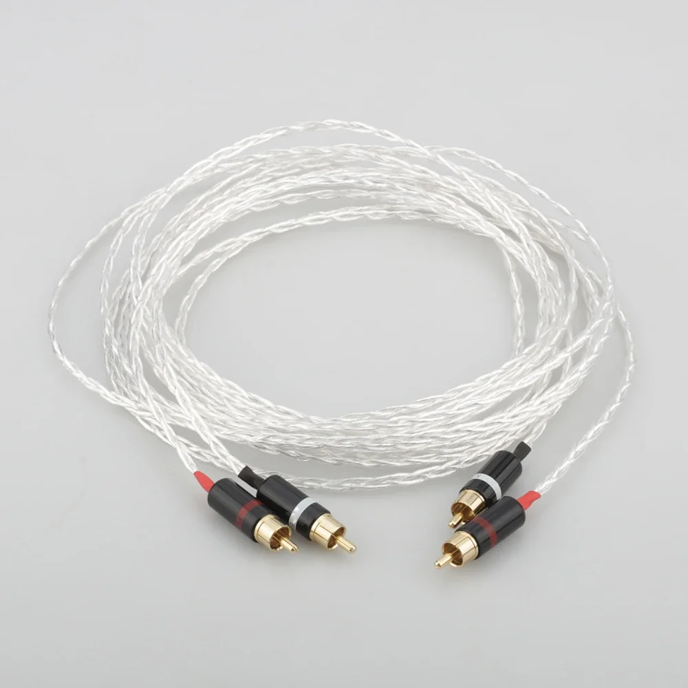 Audiocrast 3AG occ كابل صوت مطلي بالفضة والنحاس يربط كابل إشارة RCA