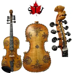 Deluxe 4*4 strings Hardanger Norwegian fiddle 4/4 violin of professional concert