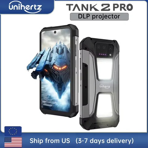 Unihertz Tank 2 PRO 8849 Wytrzymały telefon z wbudowanym projekcją, 24 GB 512 GB, aparat 100 MP, 100 MP, NFC, Helio G99, 23800 mAh, 24 GB 512 GB