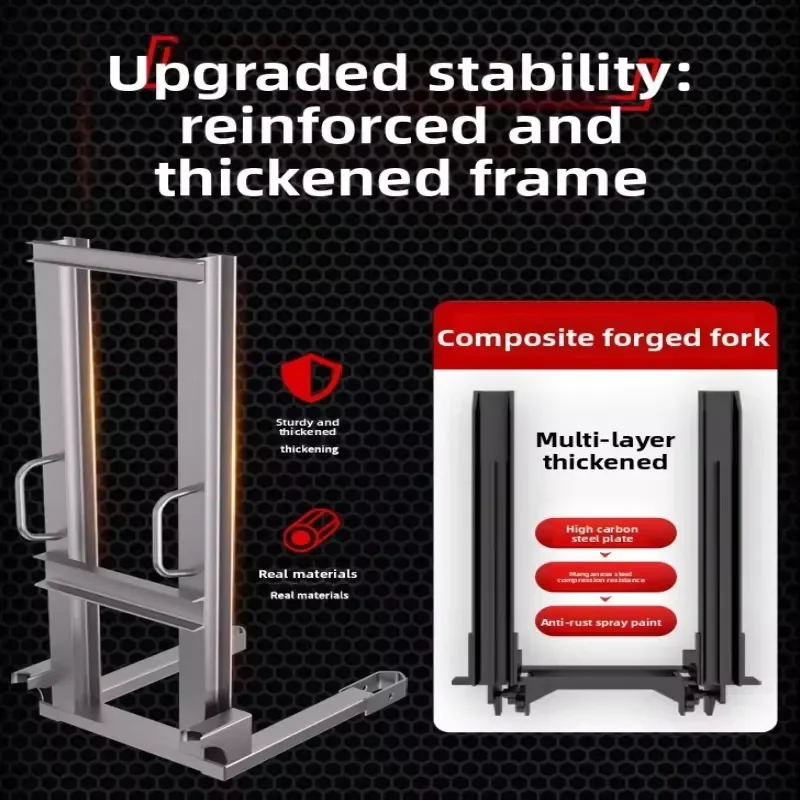 High Quality Manual Forklift C Beam CTY 2T 2 Tons Lifting Height 1.6M 80mm Fork Height Nylon Wheel Loading Unloading Pallet