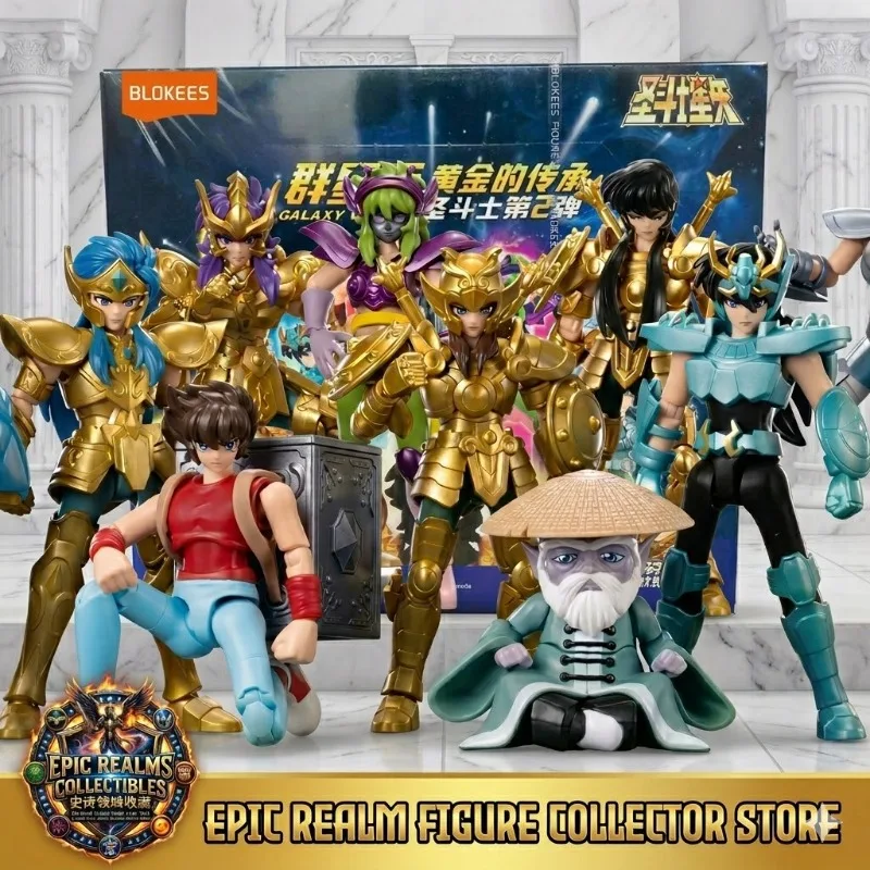

Blokees Saint Seiya Galaxy VersionVol.2 9pcs box Gold Zodiac Anime Libra Aquarius Saga Action Figures Assembled ModelCollectible
