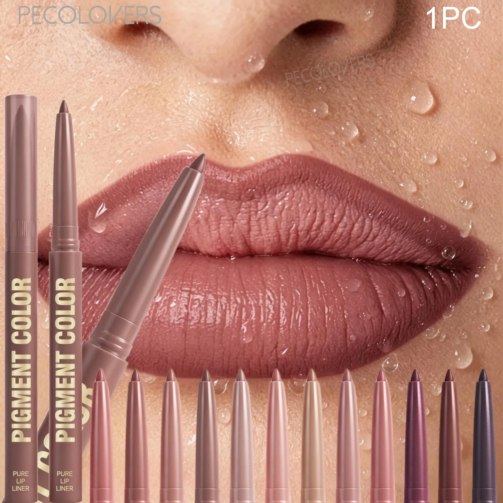 1pc Moisturizing, Easy to Apply, Brown Matte Lip Liner, Tapered Lipstick, Long-Lasting And Not Easy to Fade, Beginner Lip Line