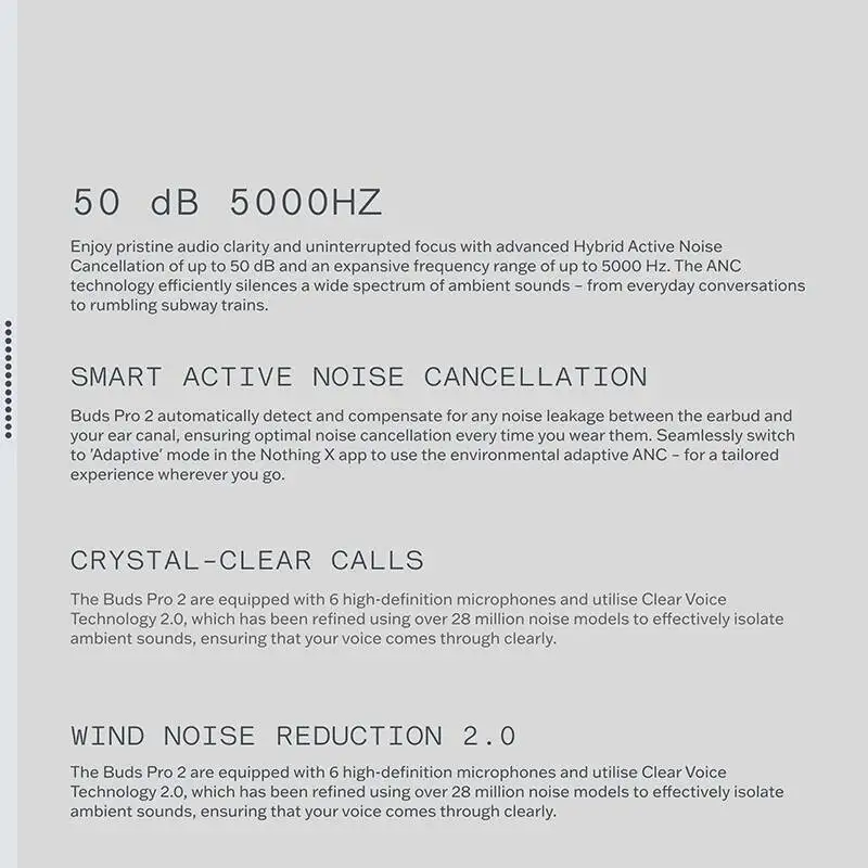 سماعة أذن CMF جديدة من Nothing Buds Pro 2 6 HD MICS مزودة بتقنية البلوتوث 5.3 مع إلغاء الضوضاء النشط الهجين 50 ديسيبل IP55 الإصدار العالمي