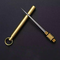 Titanium Camping & EDC Multi-Tool: Toothpick Holder, Fruit Fork, Compact Container with Durable Advantage Over Floss