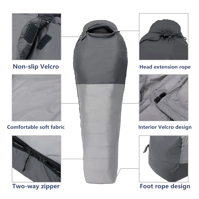 Hot Sale Large Outdoor Camping Sleeping Bag Winter Waterproof Nylon Hammock with Duck down Filling for Adults Cold Weather