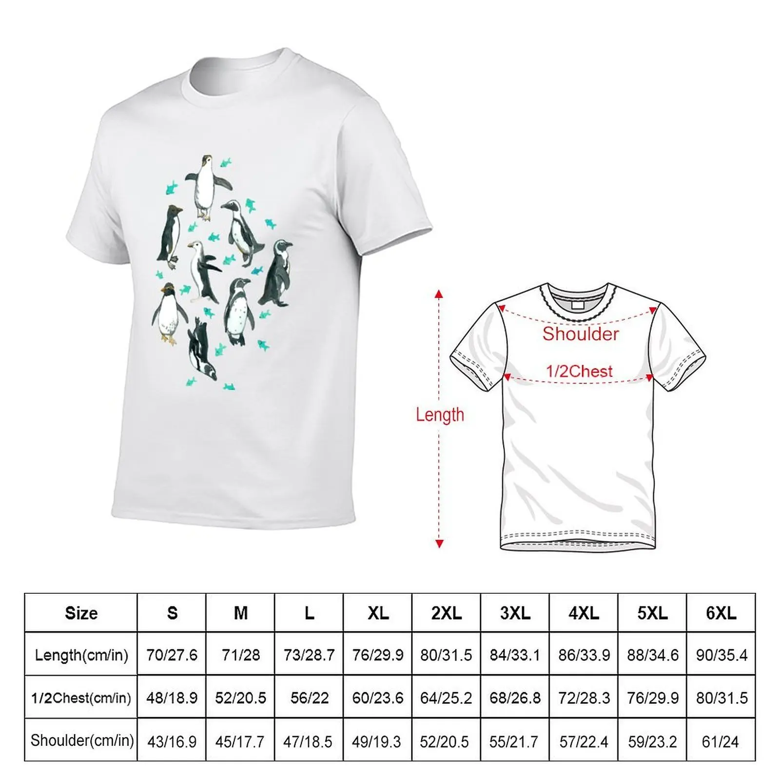 Lots of Little Penguins on mint T-Shirt t shirt personalised cotton t shirt pack t shirt man luxury T-shirt
